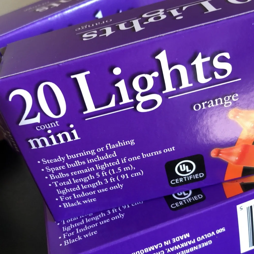 ORANGE Halloween 20 count Mini Lights